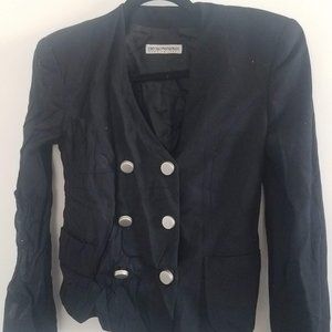 Emporio Armani Vintage Wool Blazer Black Silver